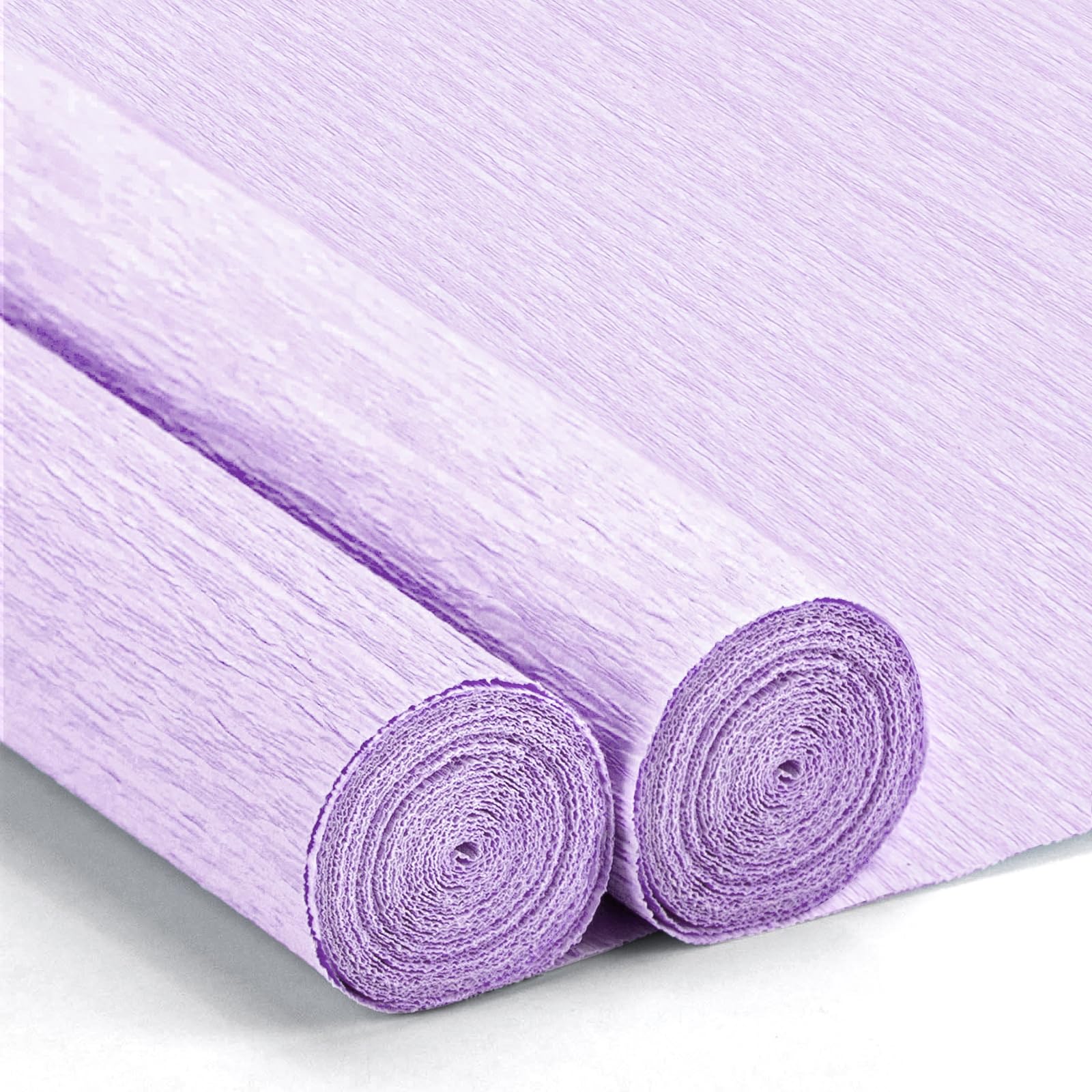 Crepe Paper Streamers 2 Rolls, 10 x 98Inch Crepe Paper Sheets for DIY Gift Colourful Paper Flower Wrapping Paper Crafts Birthday Wedding Holiday Party Decorations (Lavender)