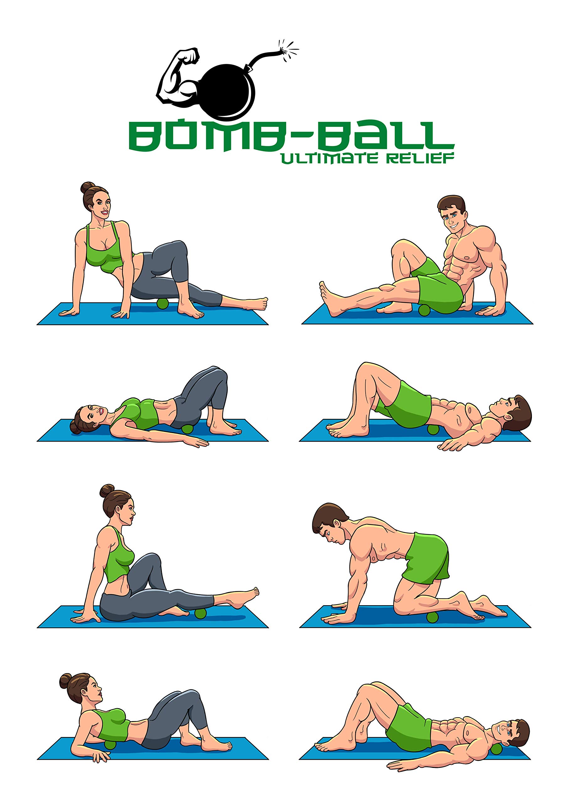 Bomb-Ball Original Massage Ball Set - Faszien + Lacrosse Bälle für ultimative Muskelentspannung, Selbstmassage, Faszientraining + Triggerpunkt Therapie…