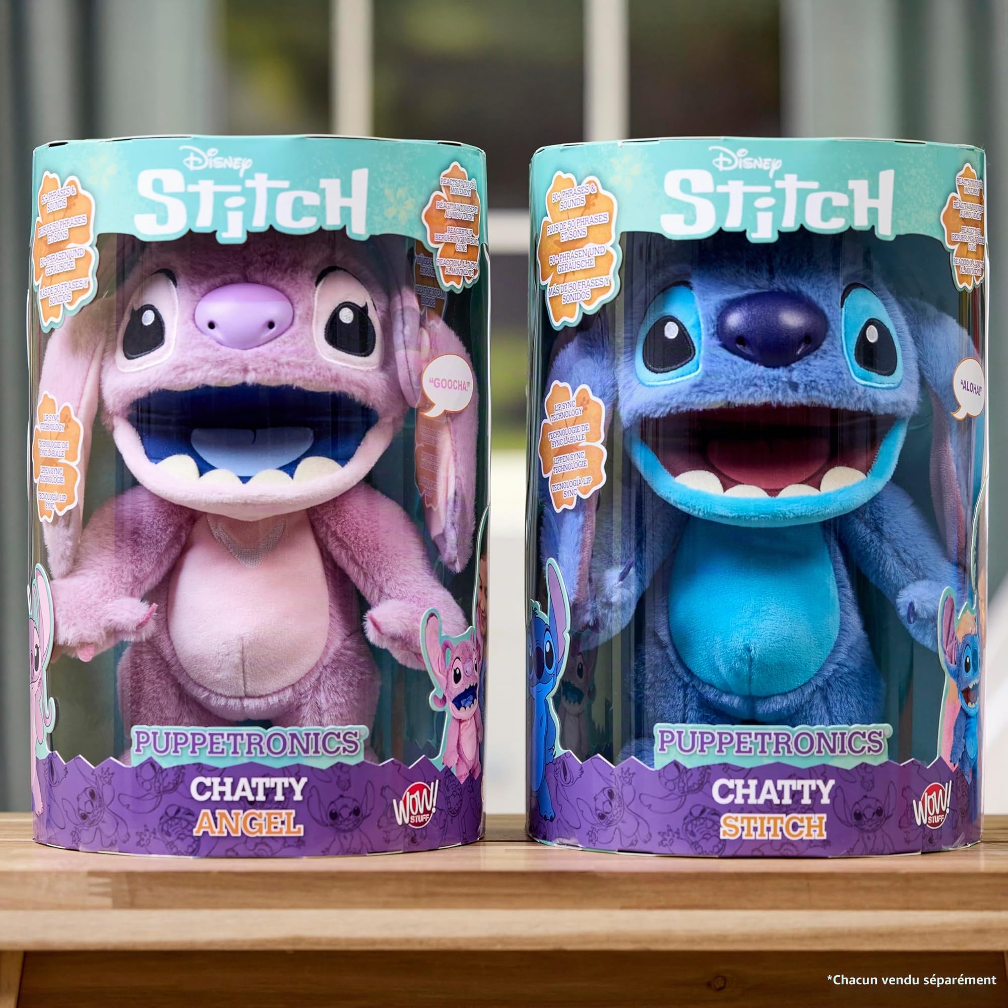 WOW! Stuff Disney Chatty Stitch Deluxe Puppetronic, poupée animatronique Interactive avec Plus de 50 Sons, Parle et Bouge, Taille Environ 30 cm, pour Enfants et Adultes