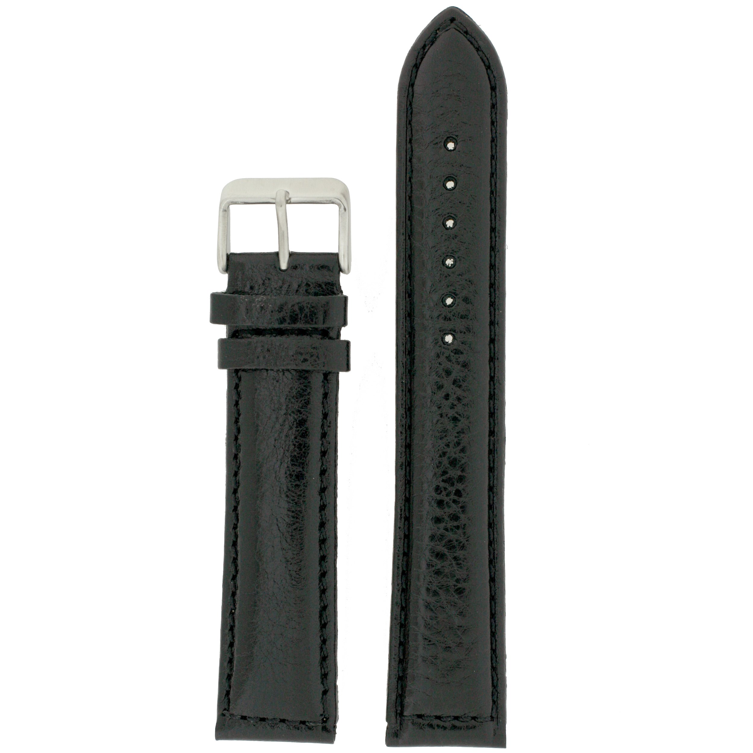 Tech Swiss Extra Long Watch Band Leather Black Padded 18 millimeters