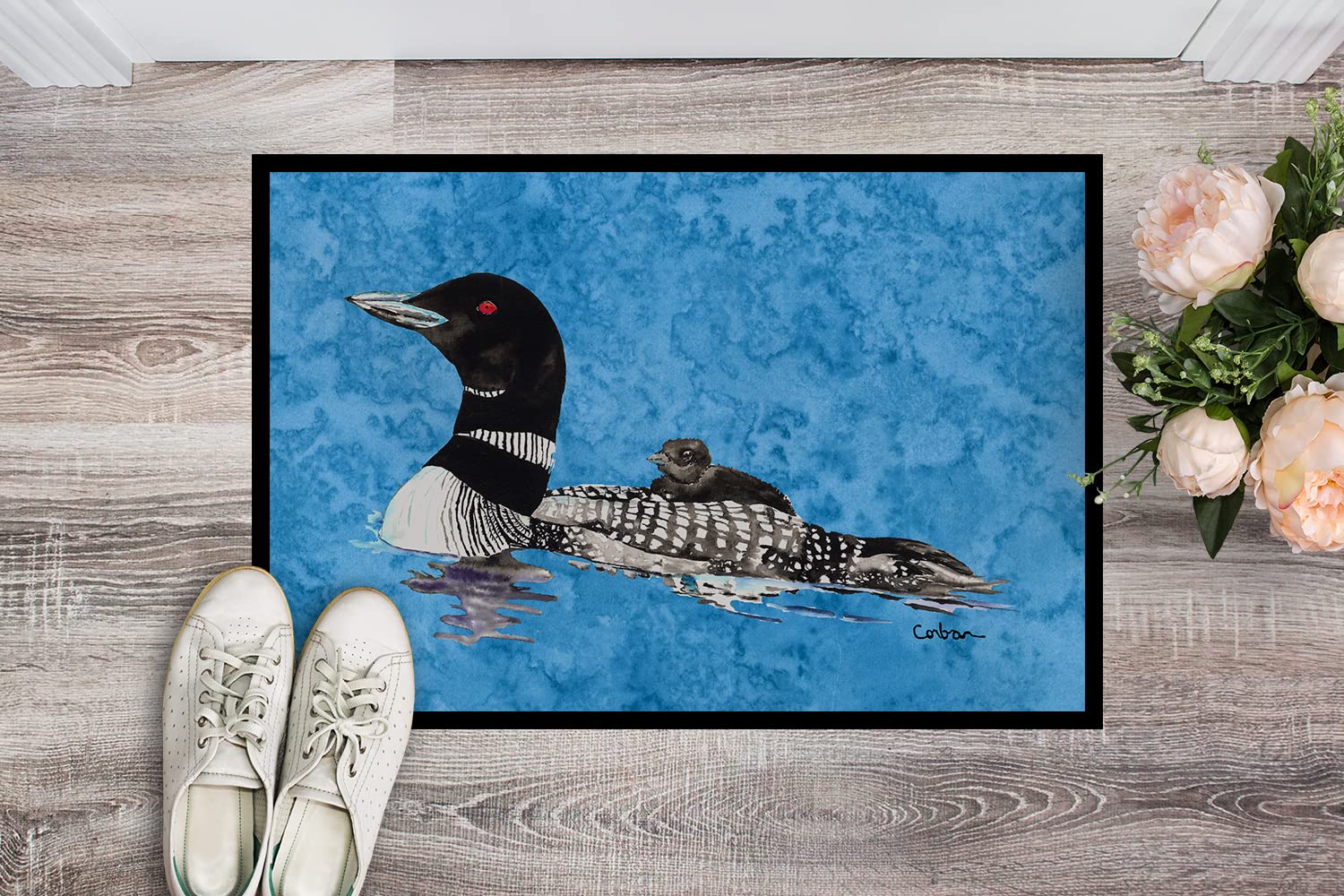 Caroline's Treasures 8718MAT Loon Door Mat Indoor Rug or Outdoor Welcome Mat 18X27 Doormat, 18H X 27W, Multicolor