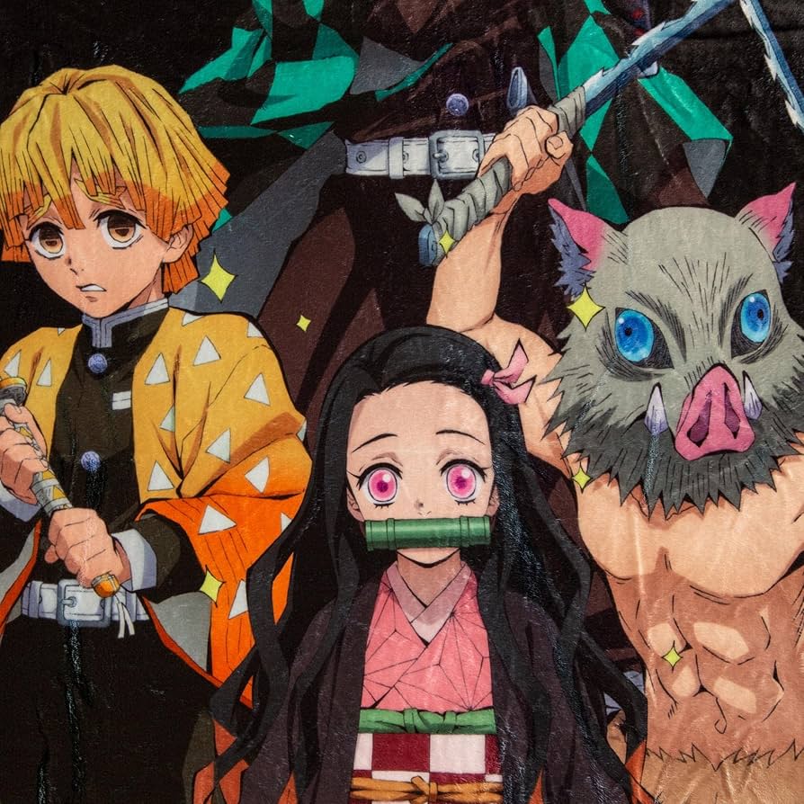 Amazon｜鬼滅の刃 グループ 45 x 60インチ フリース スロー