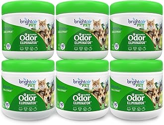 Bright Air Pet Odor Eliminator, Cool Citrus, 14 oz Jar, 6/Carton (BRI900258)