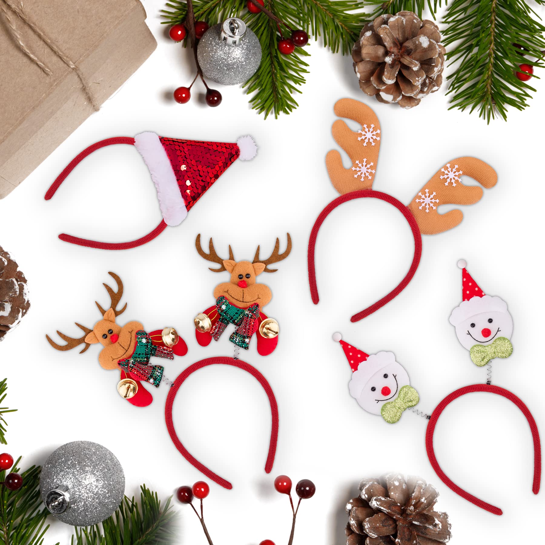 BQTQ 18 Pièces Serre-Têtes et Bandeaux de Noël pour Fête Christmas Headband