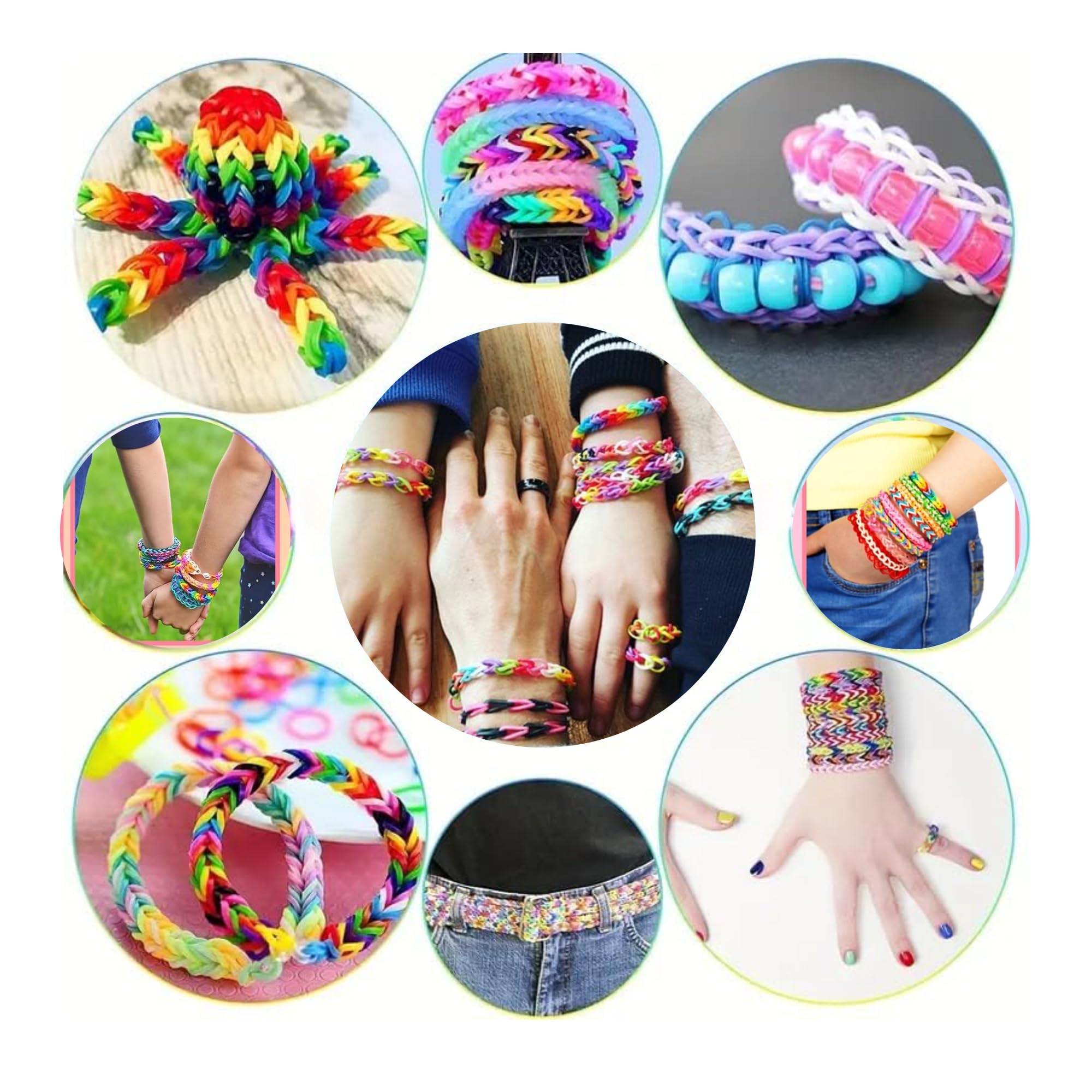 17000+ Loom Band Kit - 32 Vibrant Colors Loom Bands, Bracelet Making Set with Charms, Tools & 3-Layer Storage Box DIY Arts & Crafts Gift for Girls & Boys - Image 3