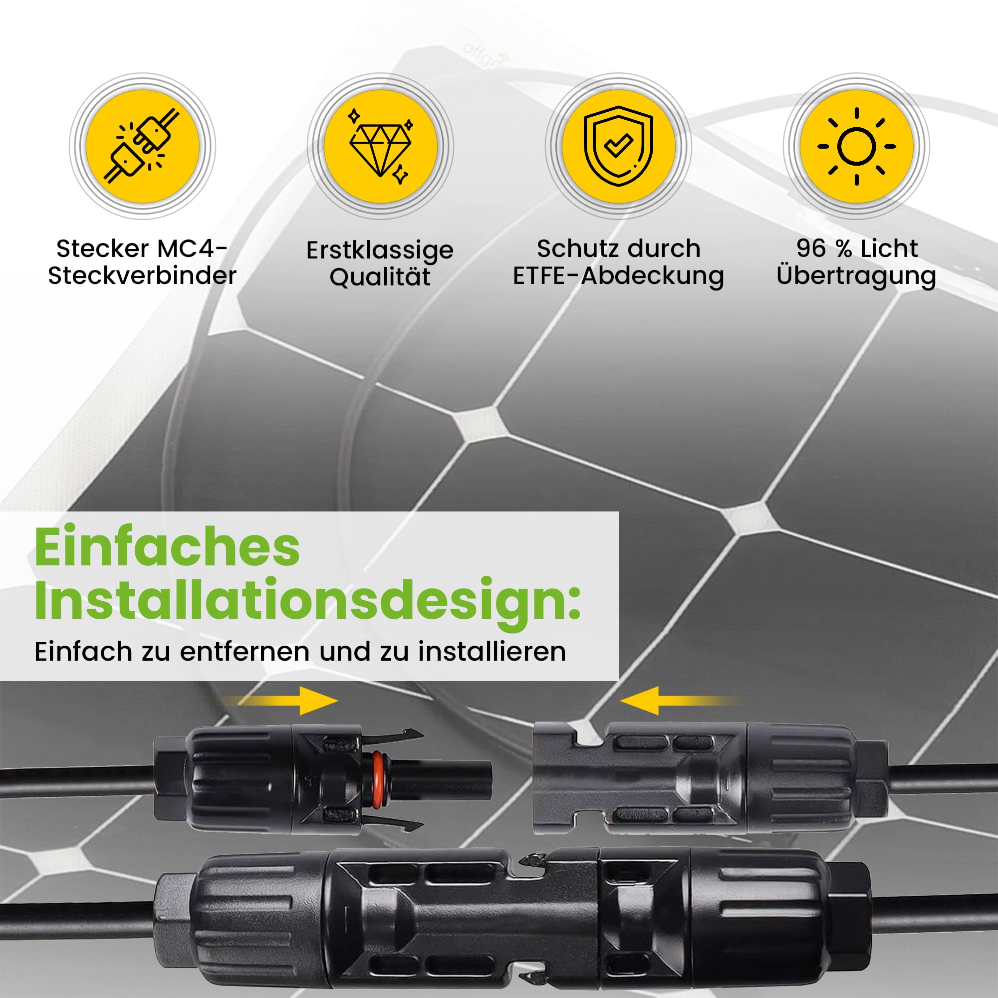 Offgridtec ETFE 160W 12V Semiflexibles Solarmodul BackContact Hochleistungszellen