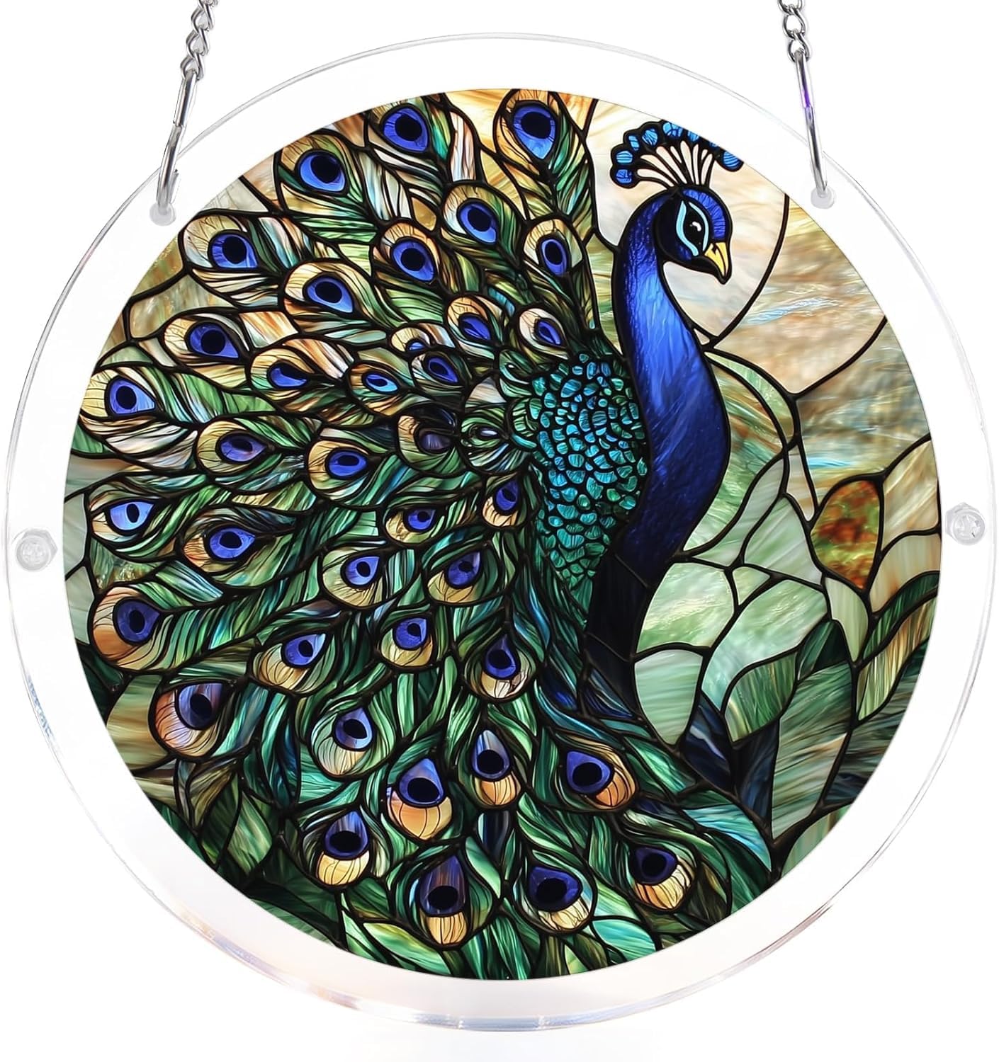 Peacock Acrylic Jigsaw Puzzles Suncatcher, 8.9 Inch Window Hanging Suncatcher Acrylic Puzzle, DIY Home Decor Art Gift