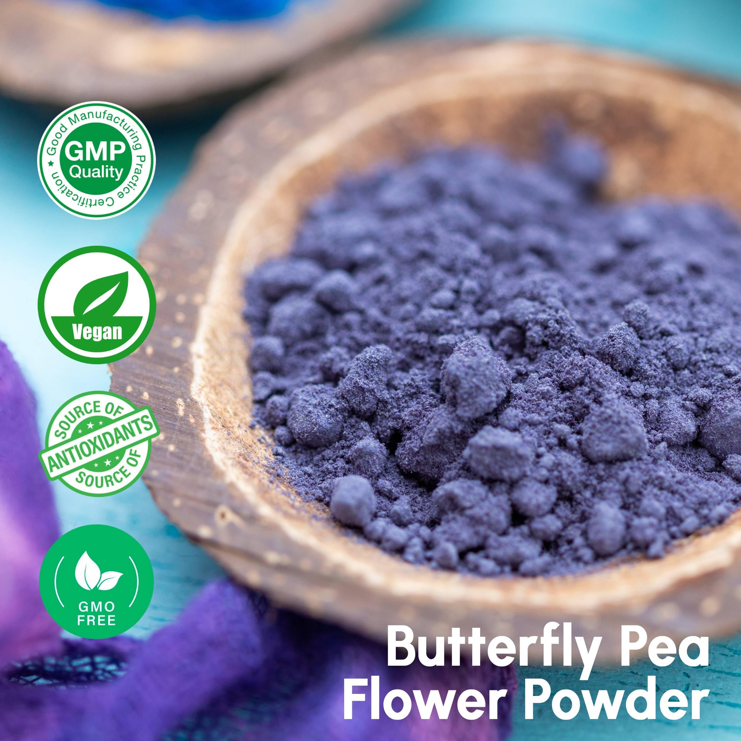 Butterfly Pea Flower Powder 4 oz - Blue Matcha Tea Food Coloring Natural Blue Source for Tea Smoothies — view 3