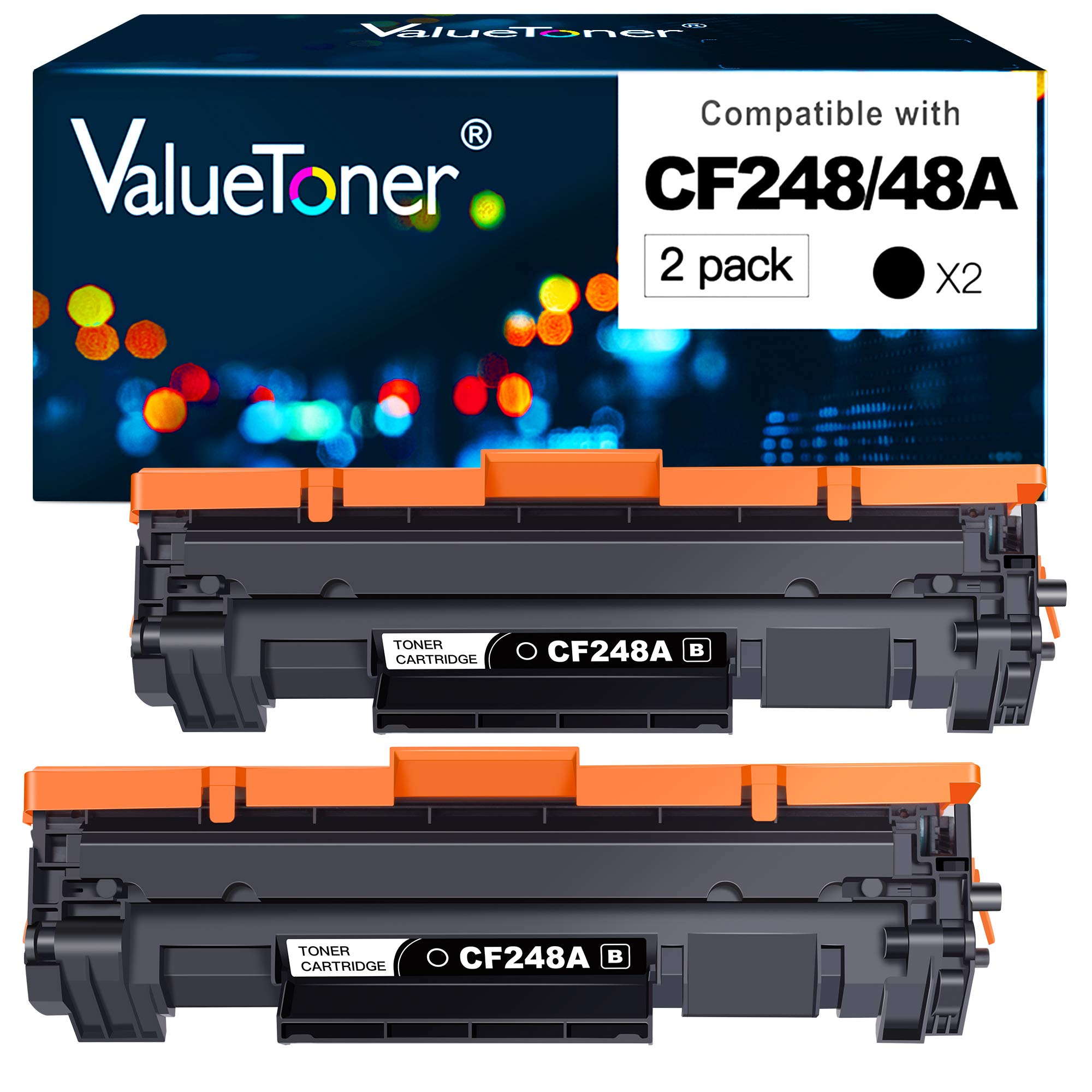 Valuetoner Compatible Toner Cartridge Replacement for HP 48A Toner Cartridge Black CF248A 248A Used for Pro M15w M15a M16a M16w MFP M29w M31w M30w M28a M28w Laser Printer (Black, 2 Pack)