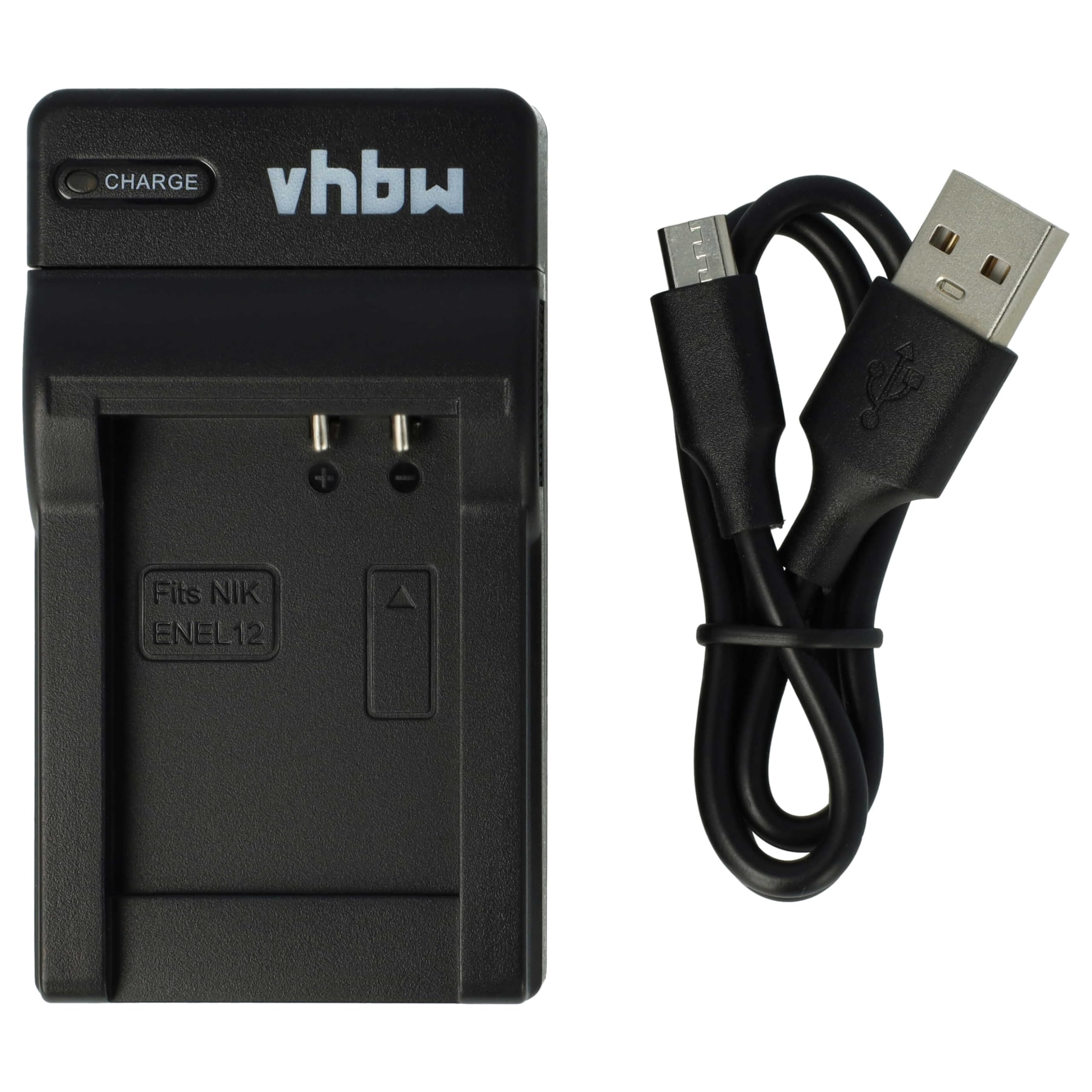 vhbw caricabatterie USB compatibile con Nikon CoolPix S9200, S9300, P300, P310, AW120, S9600 batterie di videocamera, reflex - Stazione di ricarica