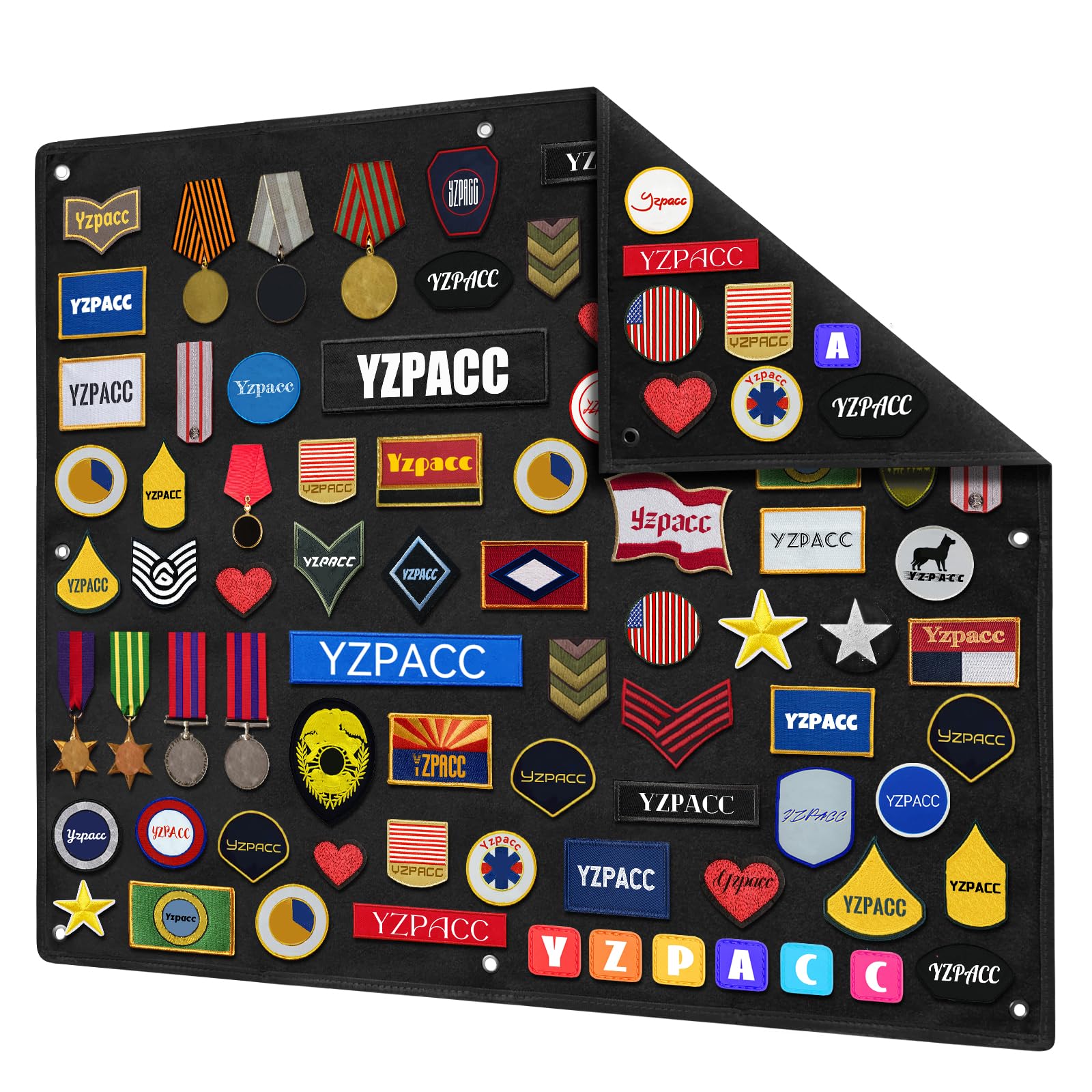 Yzpacc Tactical Patch Display Board, Loop-Surface Foldable Combat Morale Military Patch Hang Holder Panel for Military Army — image 1