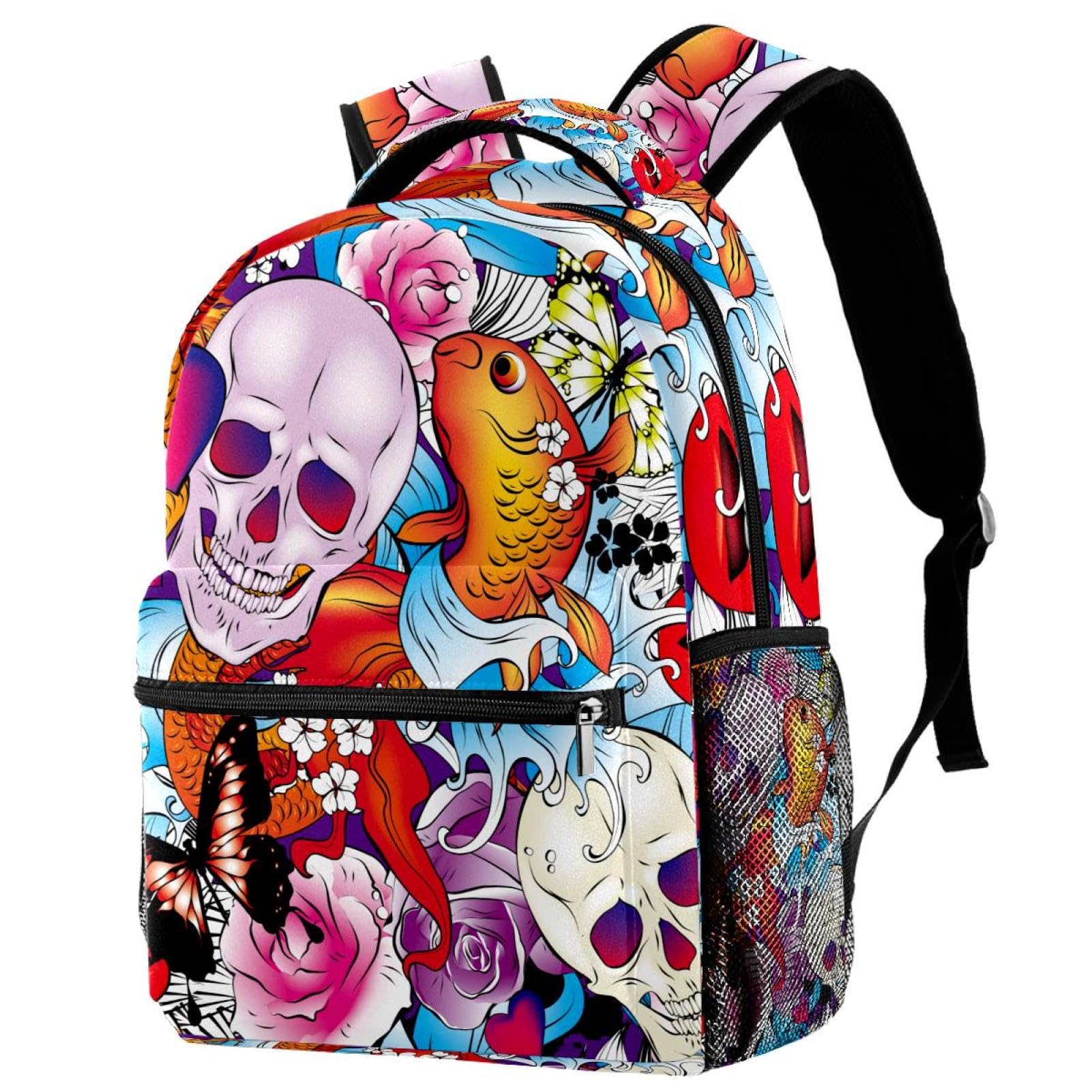 Sac de voyage décontracté imprimé crâne multicolore pour weekends - 7