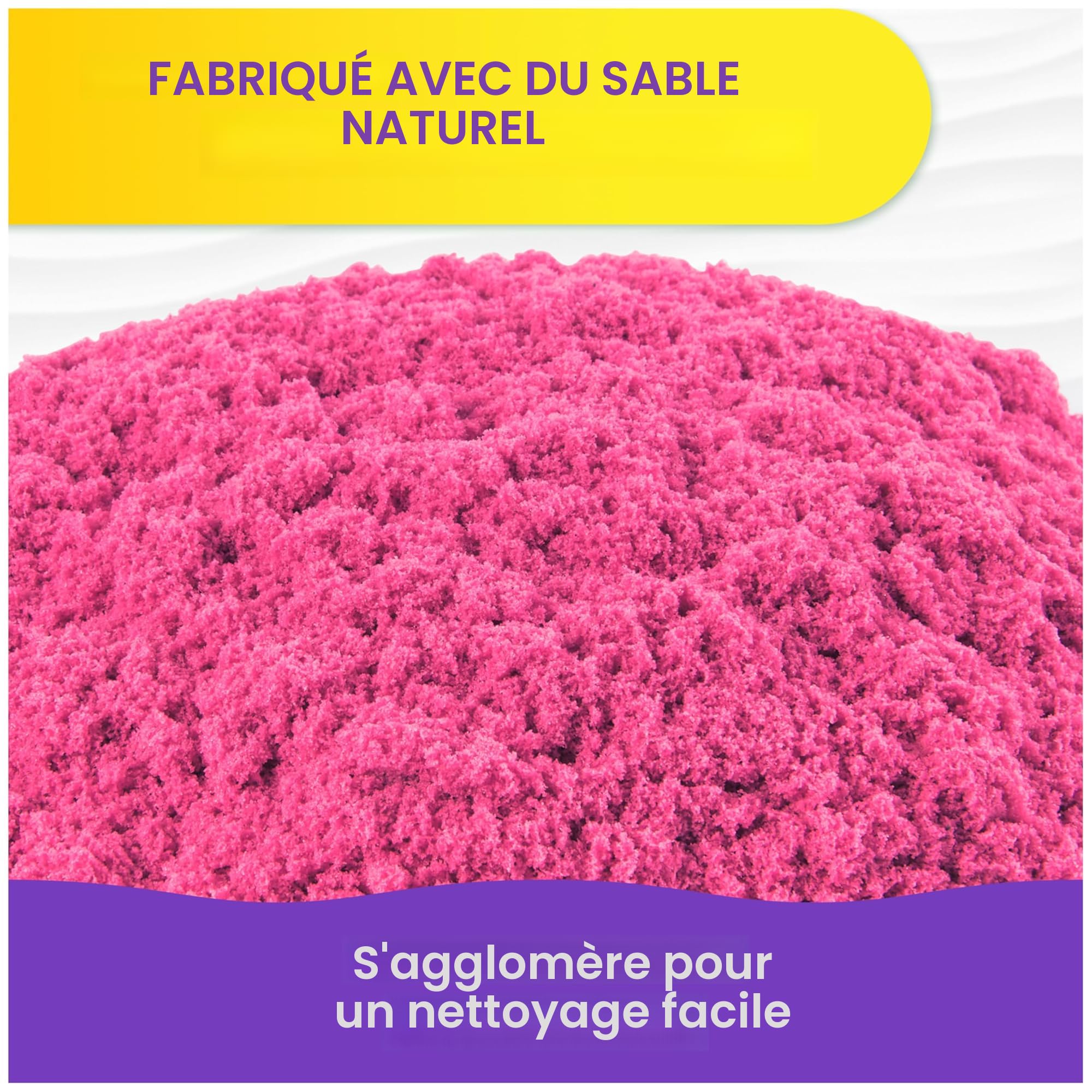 Kinetic Sand, Sable de jeu rose de 0,9 kg, jouets sensoriels malléables pour enfants, sac