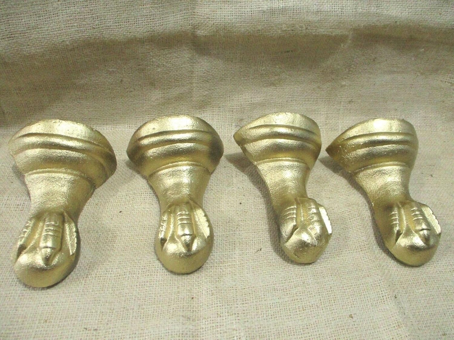 TM AKPMBWDO 4 Cast Iron Bathtub Clawfoot Claw Feet Foot Bath Tub Restoration Gold Color