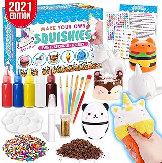 Sensory Toys Squishy Toy Food - Stress Relief Squishies for Girl Kids Age 4 6 8 10 Kawaii Jumbo DIY Slow Rising Squeeze Autism Unicorn Gift Ice Cream Cake Milk Shake Donut Painting Art Set
