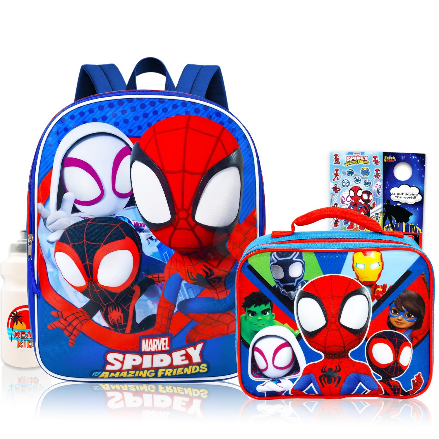Spidey and Friends Backpack and Lunch Box Set for Boys Bundle, More