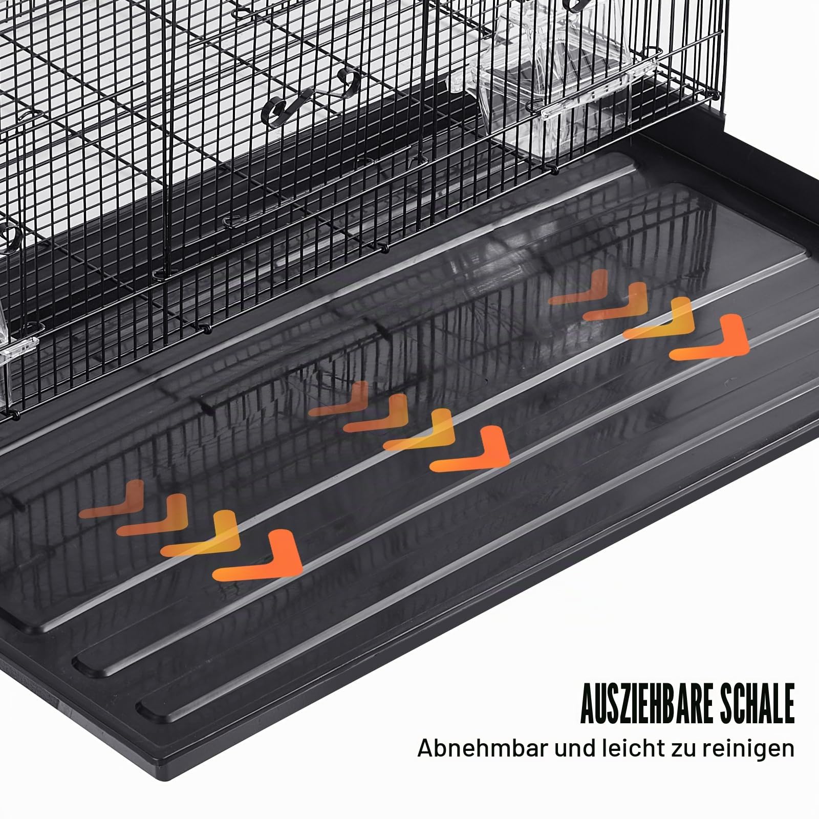 VEVOR Vogelvoliere 76x46x45cm Vogelkäfig aus Q195-Kohlenstoffstahl Vogelhaus für 2-3 mittelgroße bis große Vögel Voliere mit Sicherheitstür Vogelheim Vogelbauer