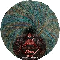Vista 49 de JubileeYarn Mohair Elixir Yarn - 50g/ovillo Mezcla de lana para bebé - Azul Laguna - 4 ovillos