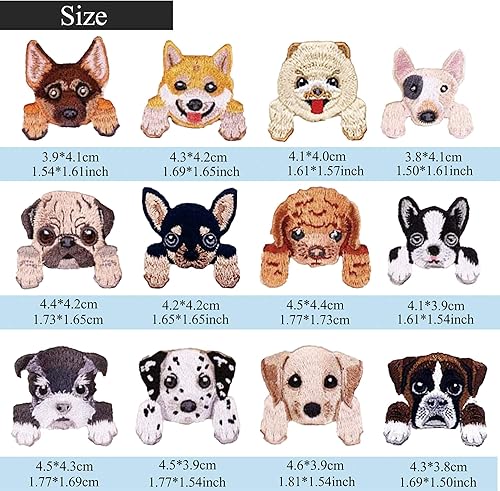 Miniatura 2 de Lindos parches de perro para ropa, surtido para planchar y coser, decoración bordada, patrones de apliques de cachorro para máscaras, bolsas, jeans,