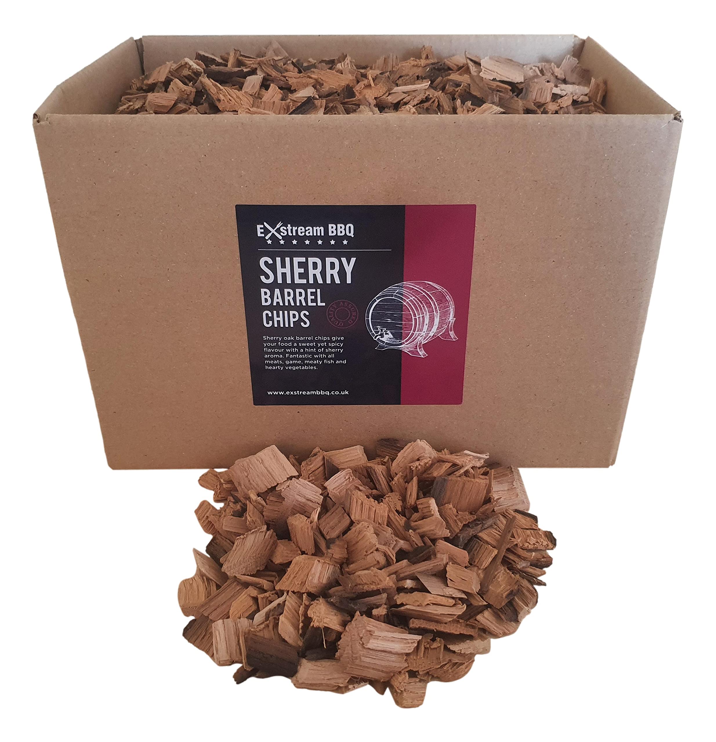 Exstream BBQ Barbecue Smoking Wood Chips *Over 16 Great Flavours in 1, 5 & 10 Litres* (Sherry Barrel 5 Litre)