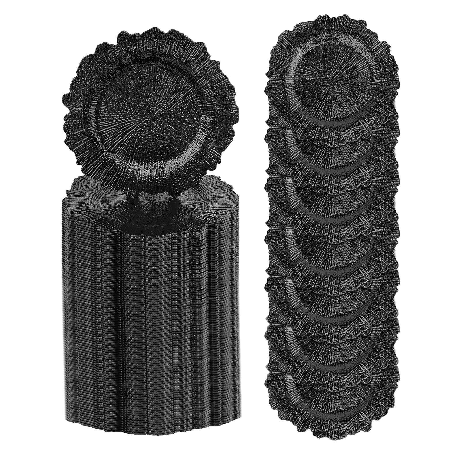 Photo 1 of osgevei 100PCS Black Charger Plates - 13in