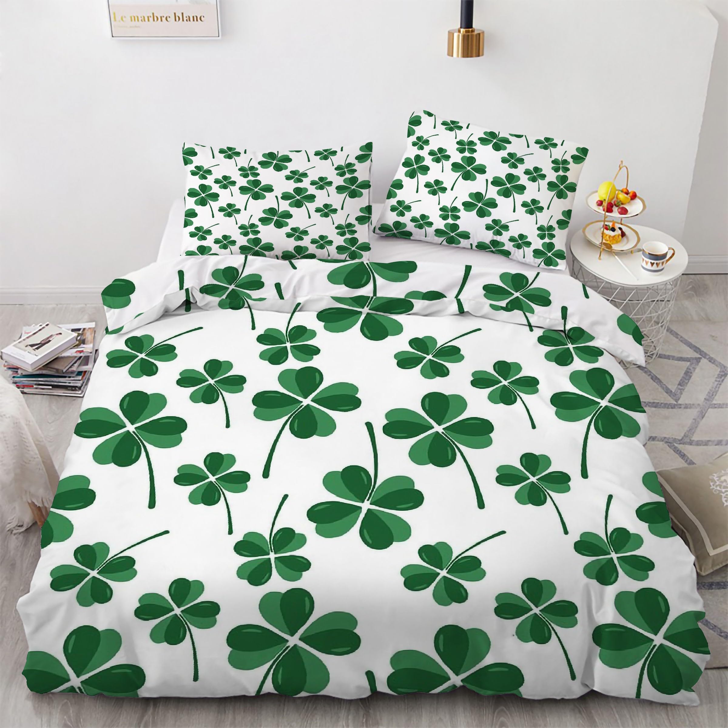 Housse de couette 240x260 en microfibre douce anti-plis parure de lit 3 pièces zippée Kg5790