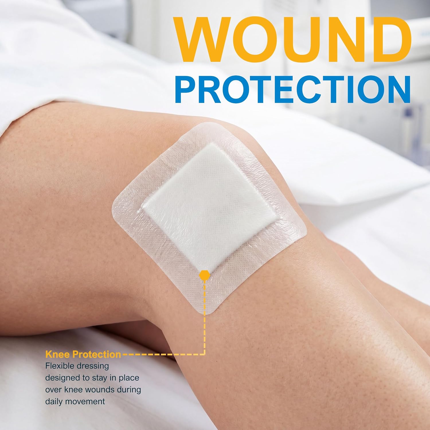 MED PRIDE Waterproof Foam Composite Dressing Pads for Shower, Sterile, for Pressure Ulcers, Post-Op Injuries (6x6 Inch (Pack of 10))