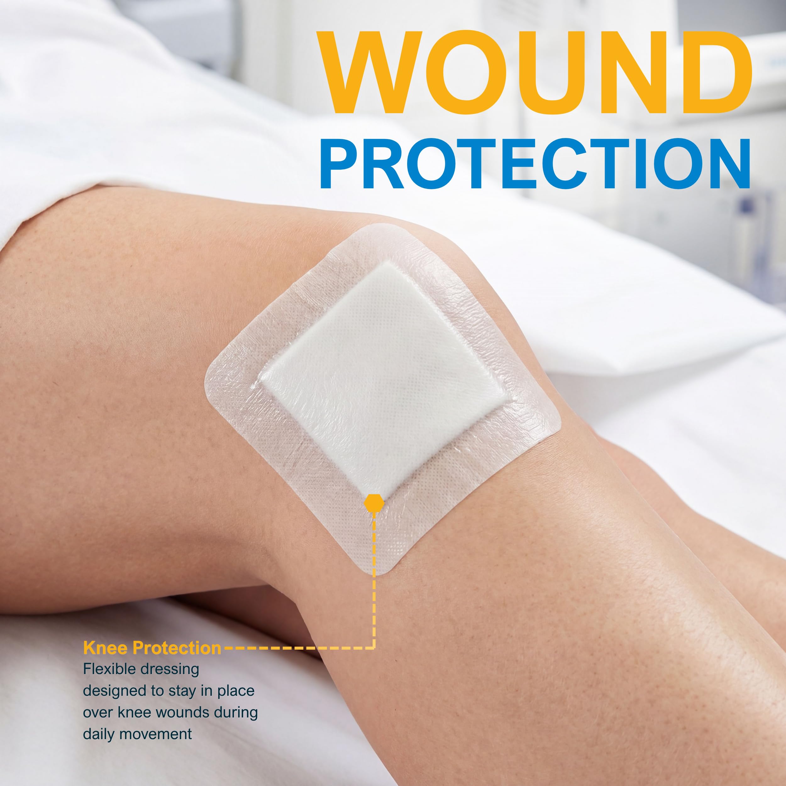 MedPride Wundkompresse, wasserdicht, 10 Stück, 10,2 x 10,2 cm, steril, einzeln verpackt, für Männer und Frauen, für Druckgeschwüre