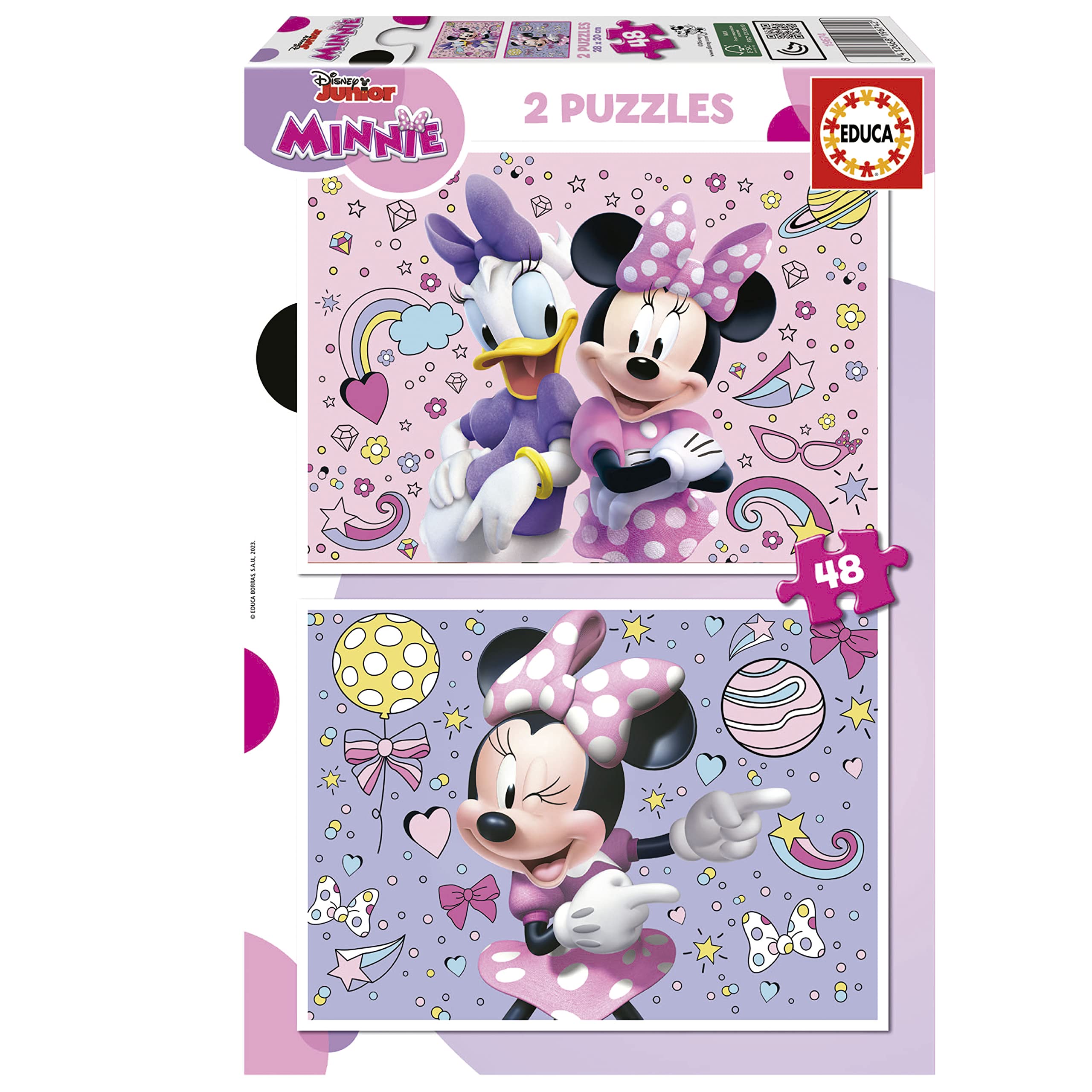 Educa - 2x48 Minnie Mouse Puzzles Disney Character | Double Play | Educational Learning Toy | Ages 4+ (19674)