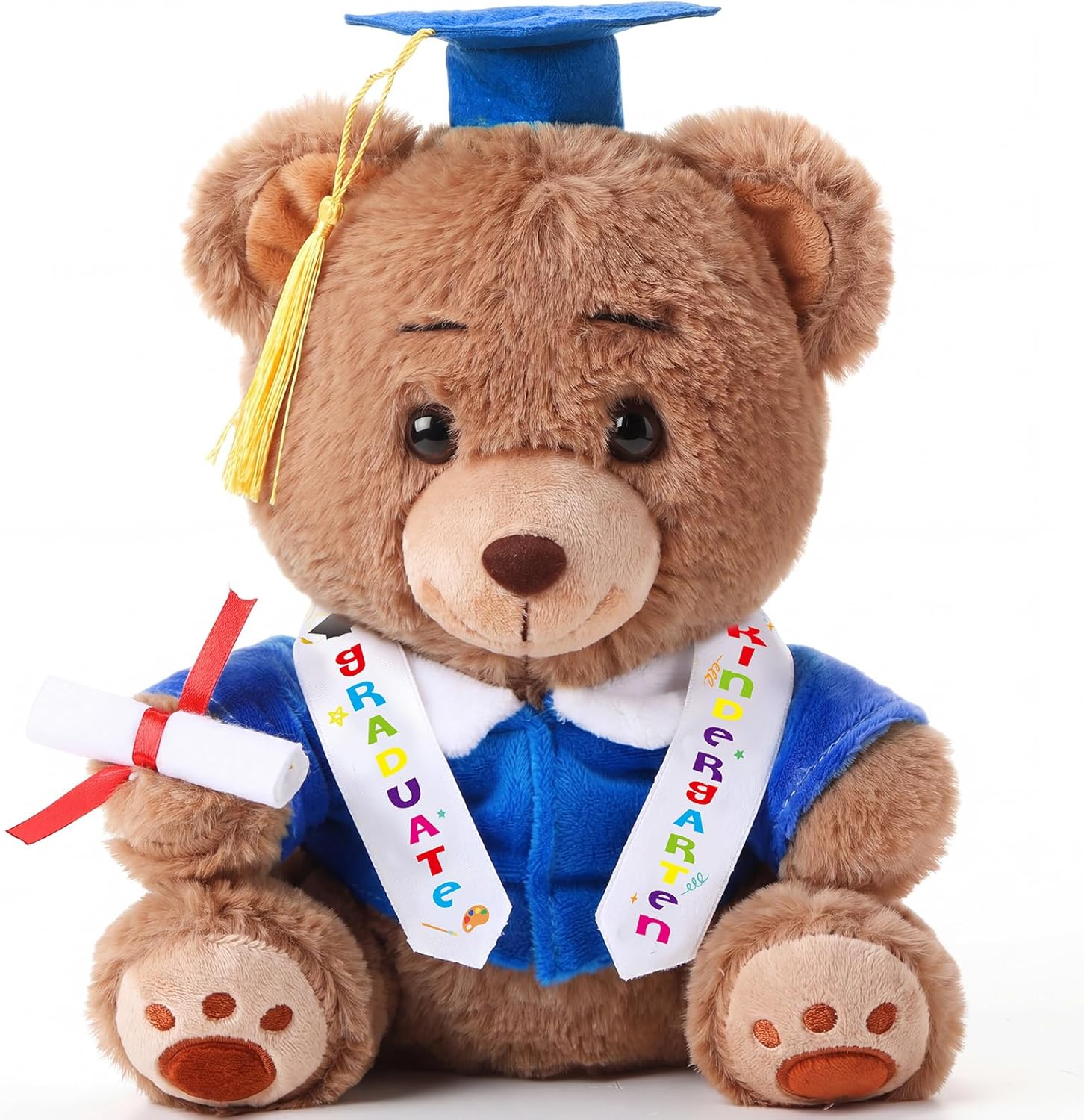 Deekin 10 Inch Kindergarten Graduation Bears Stuffed Animal Class of 2026 Plush in Blue Cap Grad Bear Kindergarten Graduation Gifts Stuffed Animal Plush Toy for Grad Party Decor