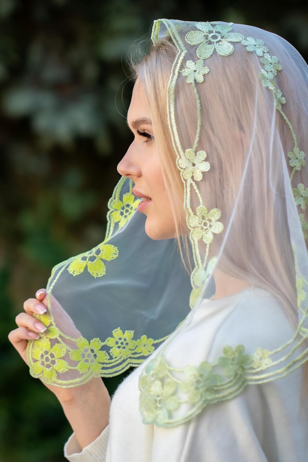 Catholic Mantilla Mass Infinity Veil Church Lace Veil Spanish Chapel Mass Head Covering Short
