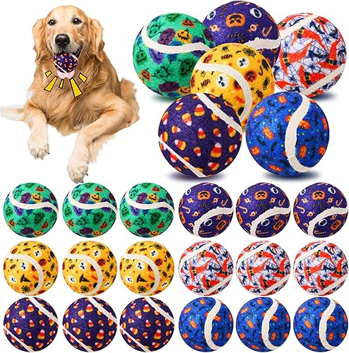 Miniatura 15 de Civaner 18 Pelotas de Tenis Chirriantes de Navidad para Perros de 2.5 Pulgadas Juguetes para Perros a Granel Pelota para Perros Pequeños Medianos