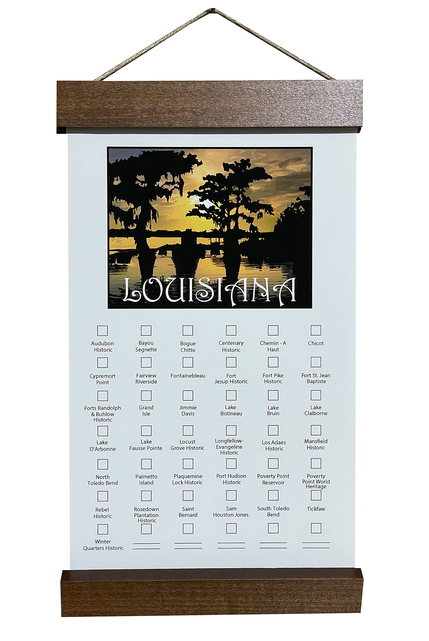 Amazon.com: Louisiana State Park Checklist - Ultimate LA State Park Poster  - Explorer State Park Bucket List - State Park Gift - State Park Wall Art  Hanging - State Park Sign -