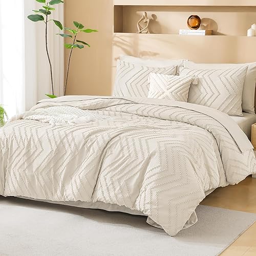 Miniatura 2 de Litanika Juego de edredón beige tamaño King con sábanas, 7 piezas, ropa de cama en una bolsa, juego completo de ropa de cama con edredón, sábanas,