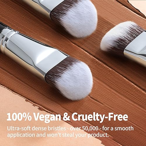 Miniatura 2 de EIGSHOW Pro Brocha inclinada para base, cerdas anguladas, máscara Kabuki, cepillo facial perfecto para mezcla de pulido de crema líquida en polvo