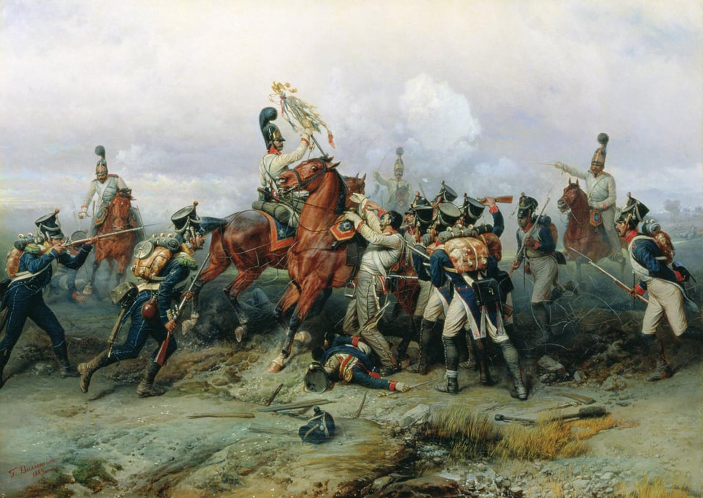 Toile Bataille d'Austerlitz par Bogdan Willewalde - Impression 60x90cm
