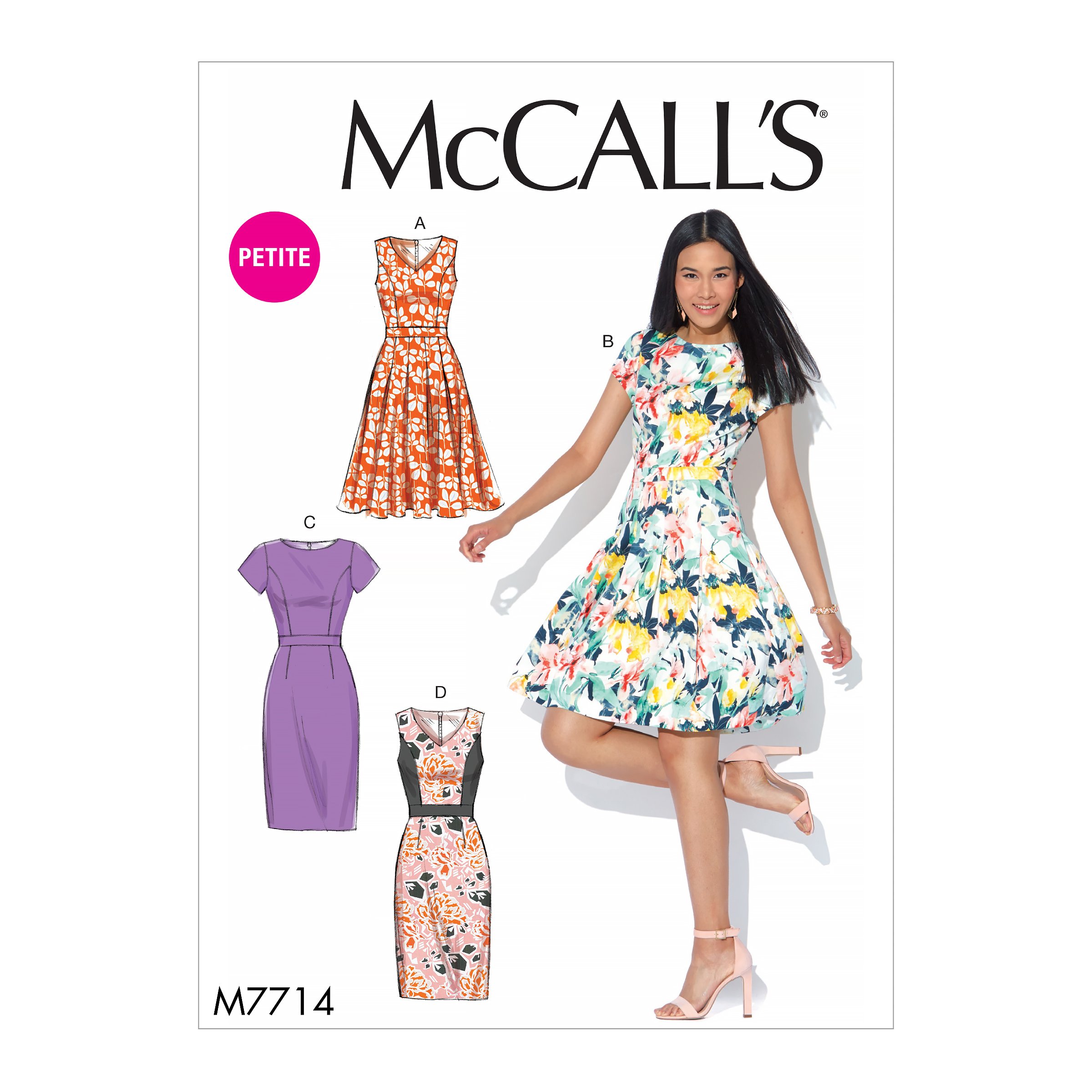 Mccall's Patterns 7714 E5, Miss Petite Dresses,Sizes 14-22, Tissue, Multi-Colour, 17 x 0.5 x 0.07 cm