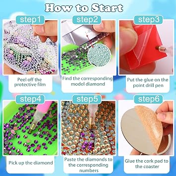 8 PCS Gnome Diamond Art Coasters Diamond Painting Coasters Kits with Holder