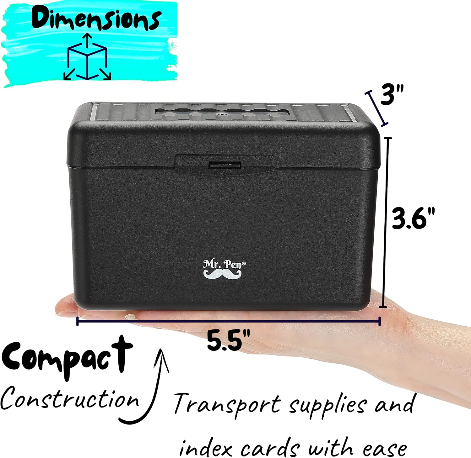 Mr. Pen- Index Card Holder, 2 Pack, 3x5 Index Card Box, Note Card Holder, Flash Card Box, Index Card Holder Box, Note Card Box, Flash Card Holder, Notecard Box, Notecard Holder, Flash Card Organizer