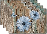 Vista 12 de Giwawa Juego de 4 manteles individuales decorativos de feliz cumpleaños, regalos de pastel de cumpleaños, banderas de colores, globos de confeti