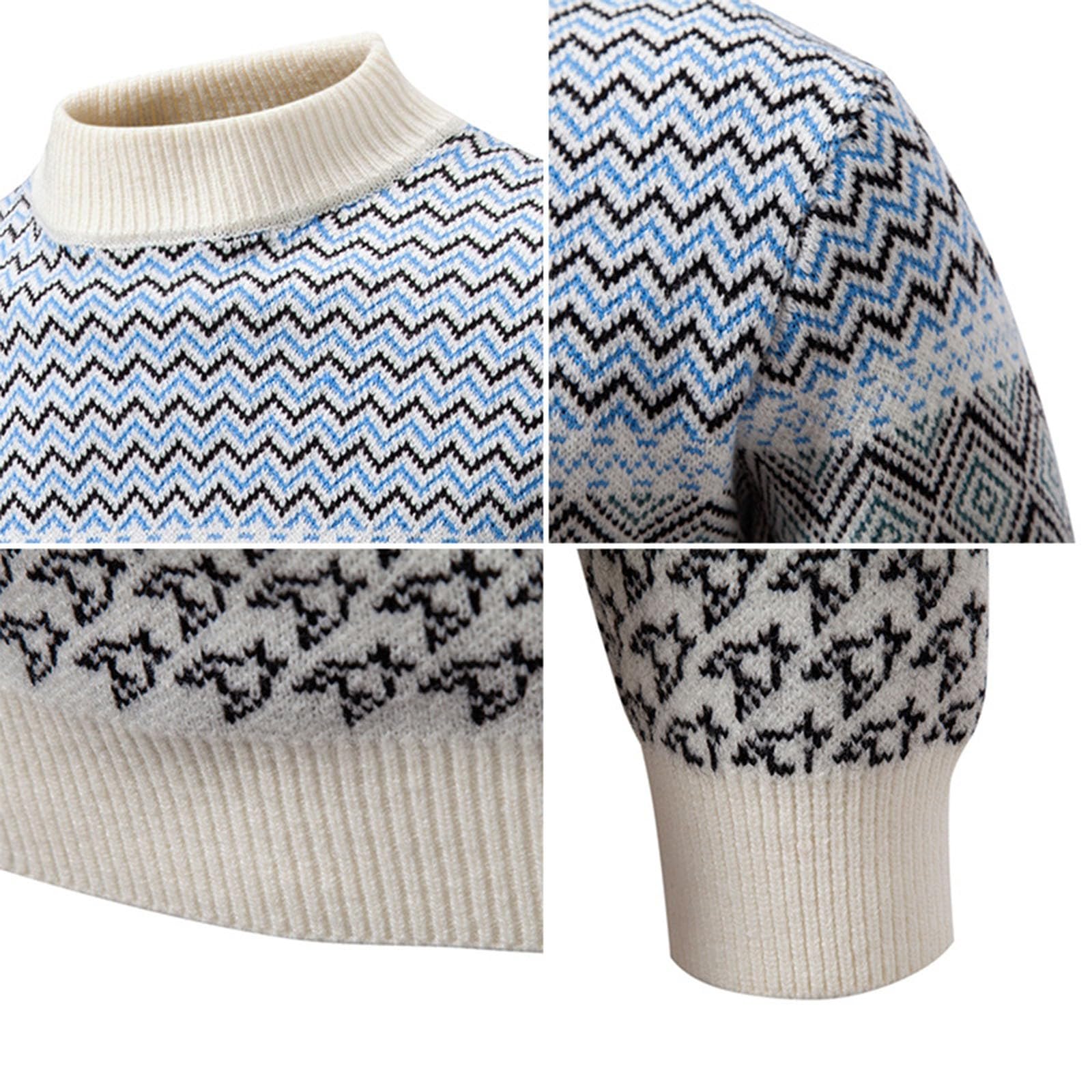 Genérico Jersey De Lana Hombre - Jerseis Hombre Suéter de Punto de Invierno Abrigo de Manga Larga Suave cálido Cuello Redondo Ropa Informal cómodo diseño térmico Top de Moda