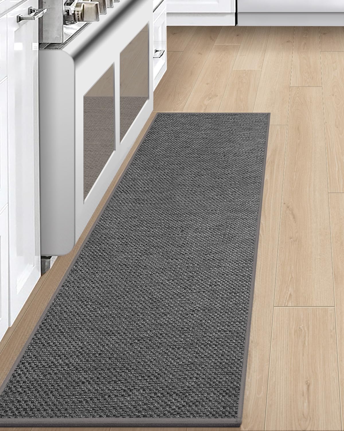 LEKEEPGO Alfombra Cocina Lavable Antideslizante 43x150cm, Alfombra Pasillo Larga, Tapete Cocina, Alfombra para Cocina, Pasillo, Lavadero, Gris, Pastel Runner