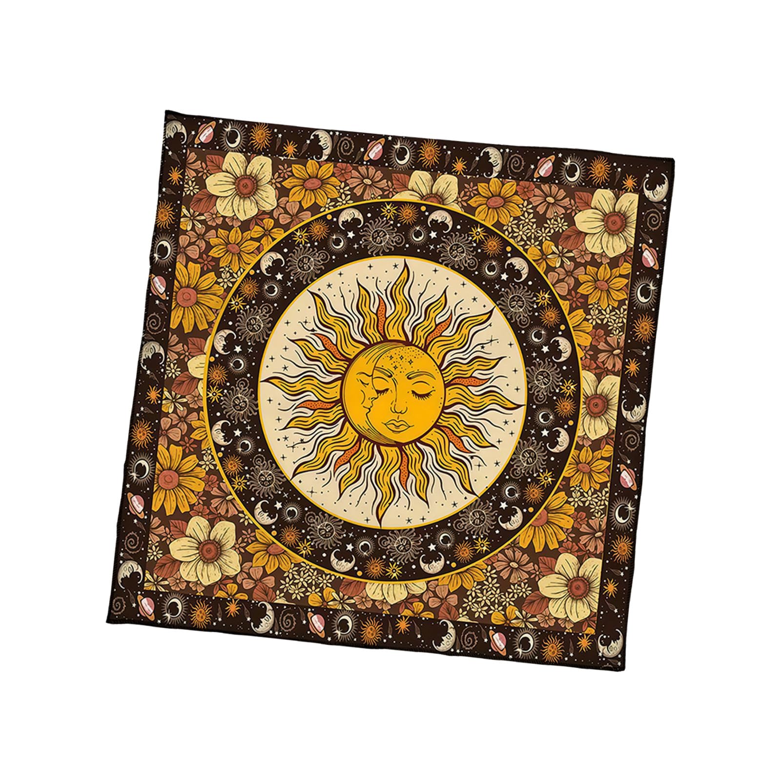 Hsioluted Occult Themed Mat Artwork Multiple Size Easy to Clean Carry Foldable Ritual Tablecloth