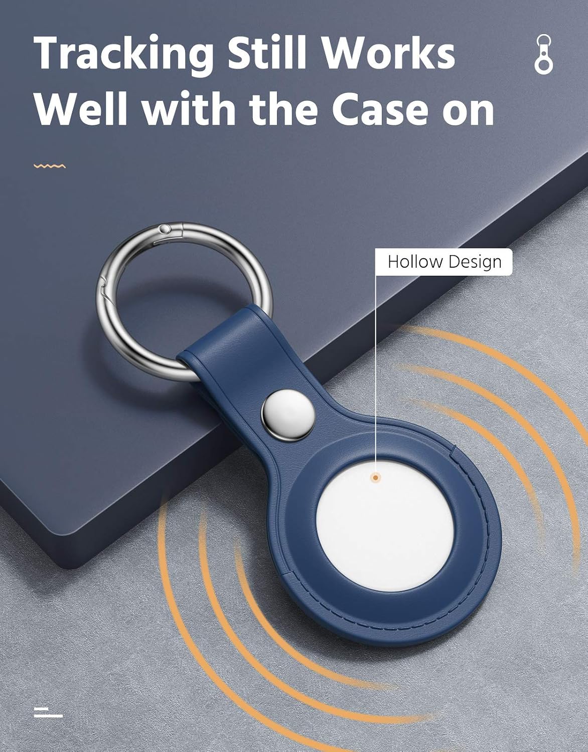 moko 2 pack holder case for airtag 2021 soft genuine leather airtag case durable anti scratch protective case with anti lossing keychain ring compat