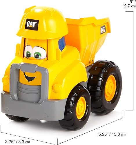 Miniatura 6 de CAT Juguetes de construcción, Junior Crew Construction Pals - Vehículo educativo preescolar con sonidos de sala de niños y cara animada, para