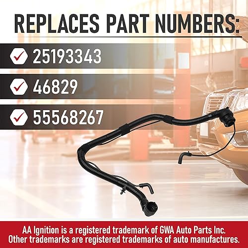 Miniatura 3 de Tubo de válvula PCV  Compatible con motor Buick y Chevy Vehicles 1.4L  Encore, Cruze, Sonic, Trax  Reemplaza 25193343, 46829, 55568267  Tubo de