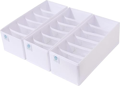 Miniatura 28 de Qozary Paquete de 3 divisores organizadores de cajones de ropa interior, cajas de almacenamiento plegables para ropa, calcetines, lencería, ropa