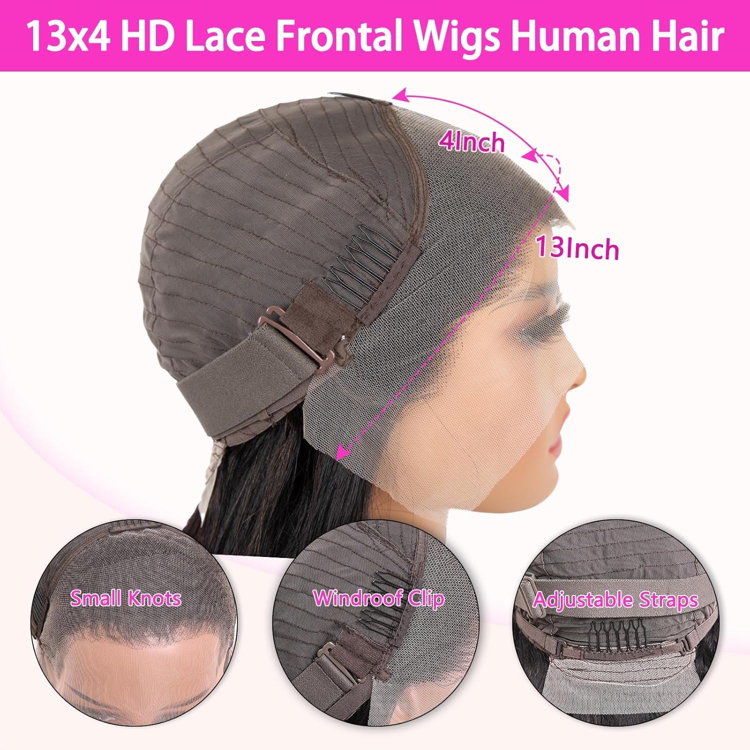 Bob Wig Human Hair Glueless 13x4 HD Lace Front Wigs For Black Women Straight Transparent Frontal Short Human Hair Bob Wig 14 Inch Pre Plucked With Baby Hair 180% Density - Image 6