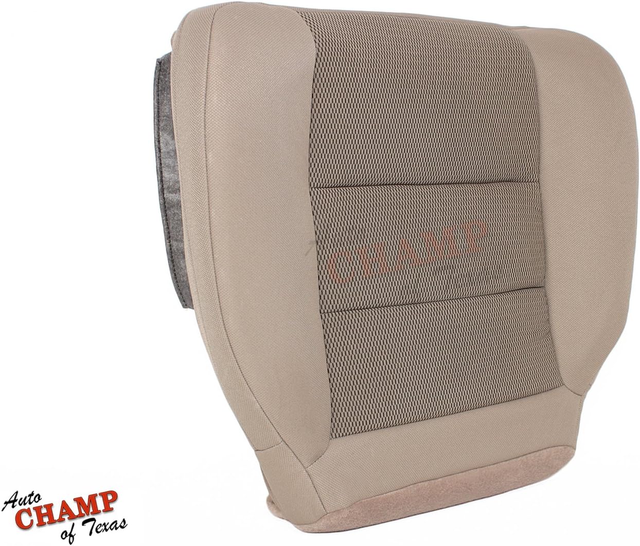 Driver-Side Bottom Cloth Seat Cover Compatible with 2003-2007 Ford Super Duty F-250, F-350 XLT X-Cab, Quad-Cab - Medium Pebble Tan