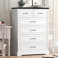 Vista 29 de Cómoda de 3 cajones para dormitorio, cómoda de madera de 24 pulgadas de ancho, cómoda rústica de granja con cajones grandes y asas de metal